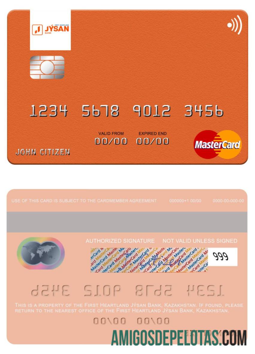 Kazakhstan First Heartland Jýsan Bank Mastercard example